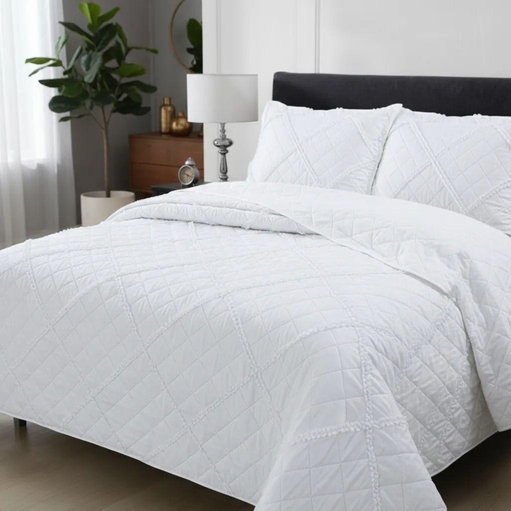 Cubrecamas microfibra plaza y media blanco-2