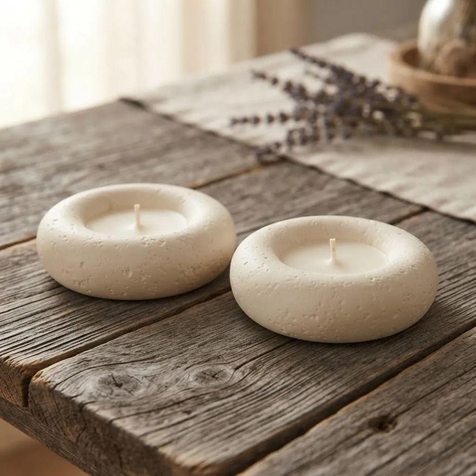 Set De 2 Velas Arom ticas C rculo Zen Texturizadas-0