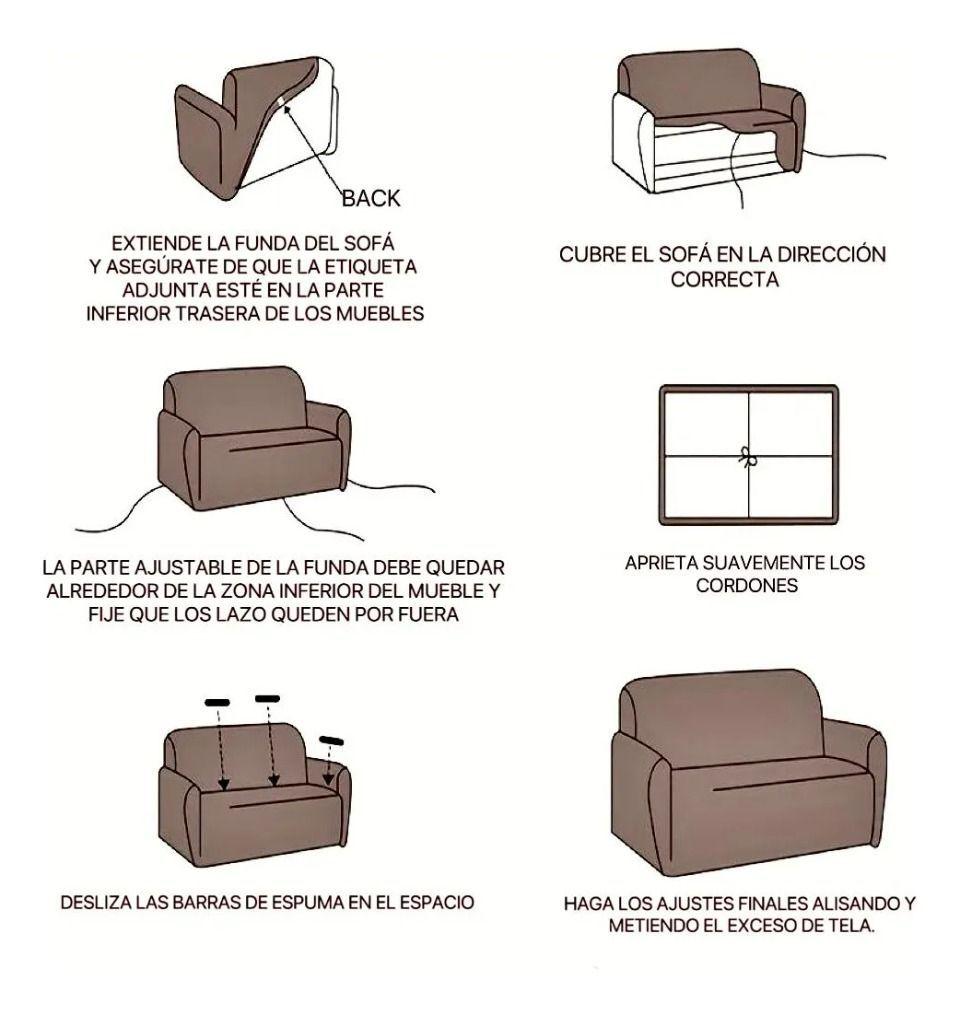 Funda de sofá estampada de 1 cuerpo - Diseño Gris hojas-5