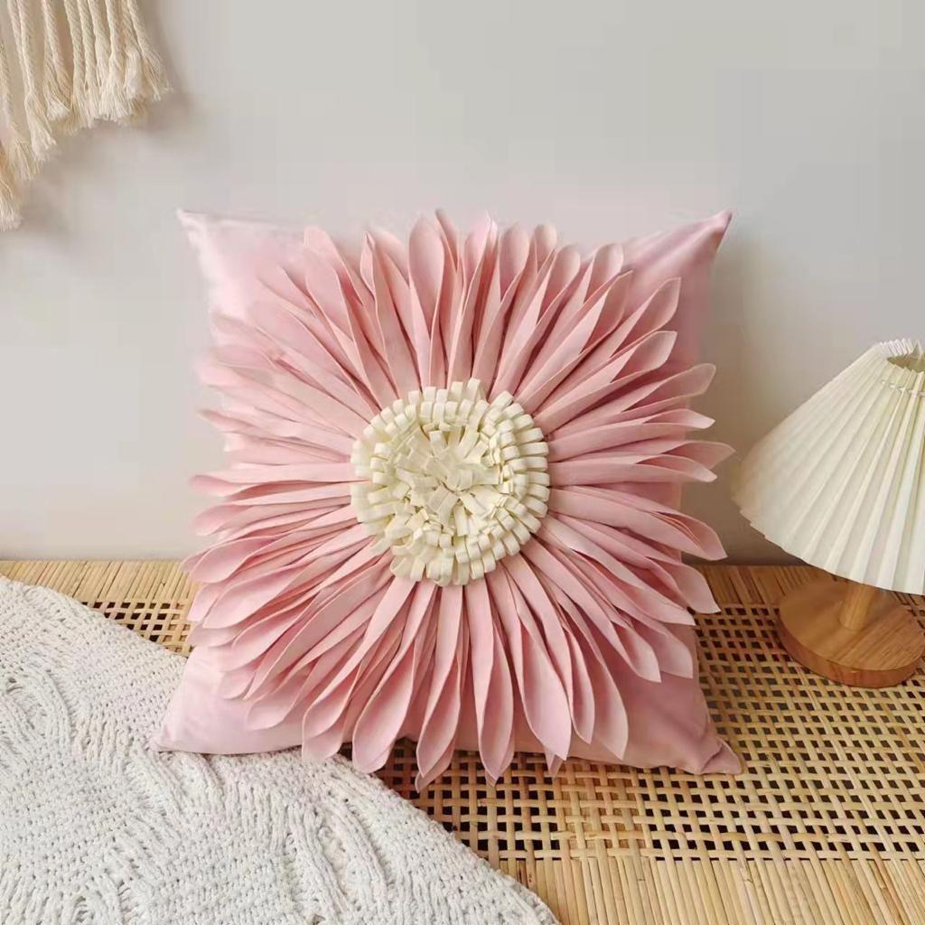 Set de 2 cojines de flor rosado-3