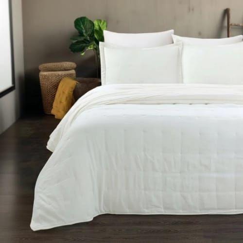 Cubrecama de algodón bordado 1.5 plazas-4