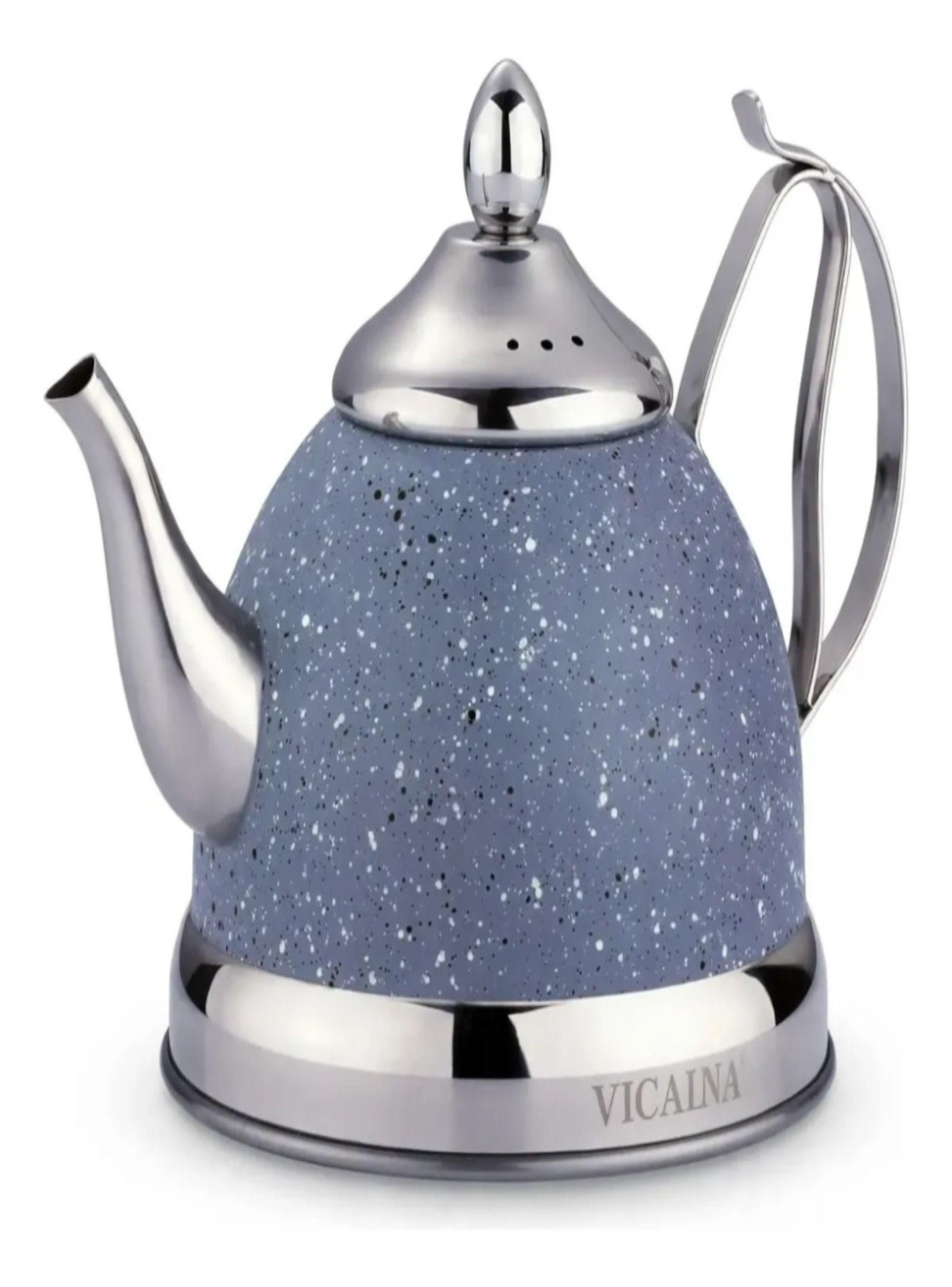 Tetera De Acero Inoxidable 1 Litro Dise o Moteado Gris-2