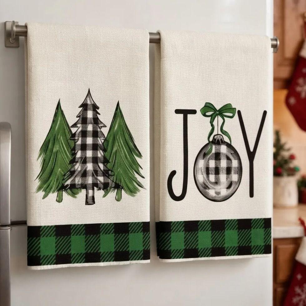 Set 2 Paños De Cocina Navidad 45 x70 Cm Christmas Joy V-1