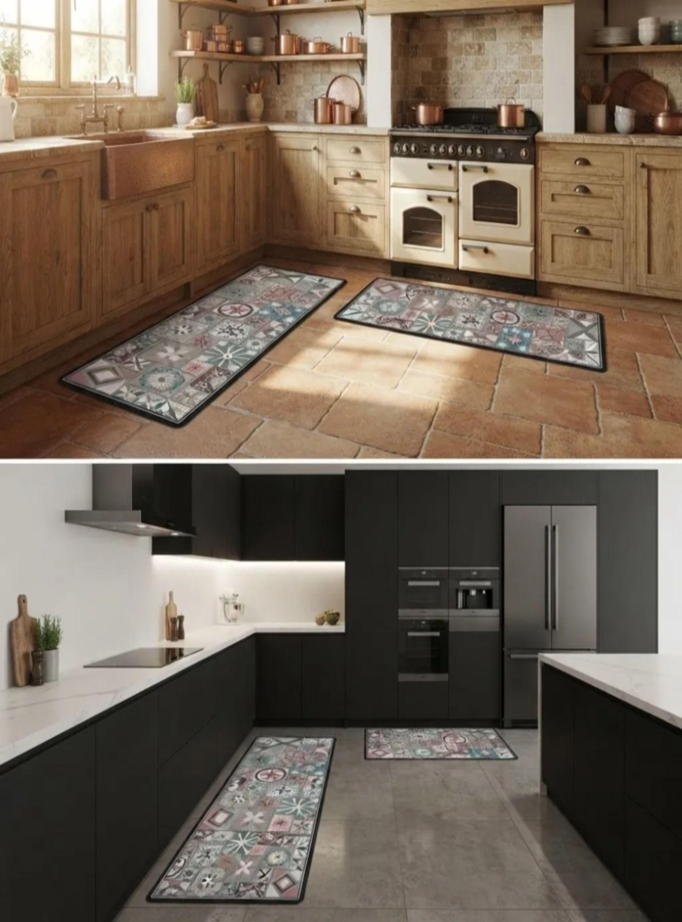 Set De 2 Alfombras Vin licas Antideslizantes Para Cocina M03-1