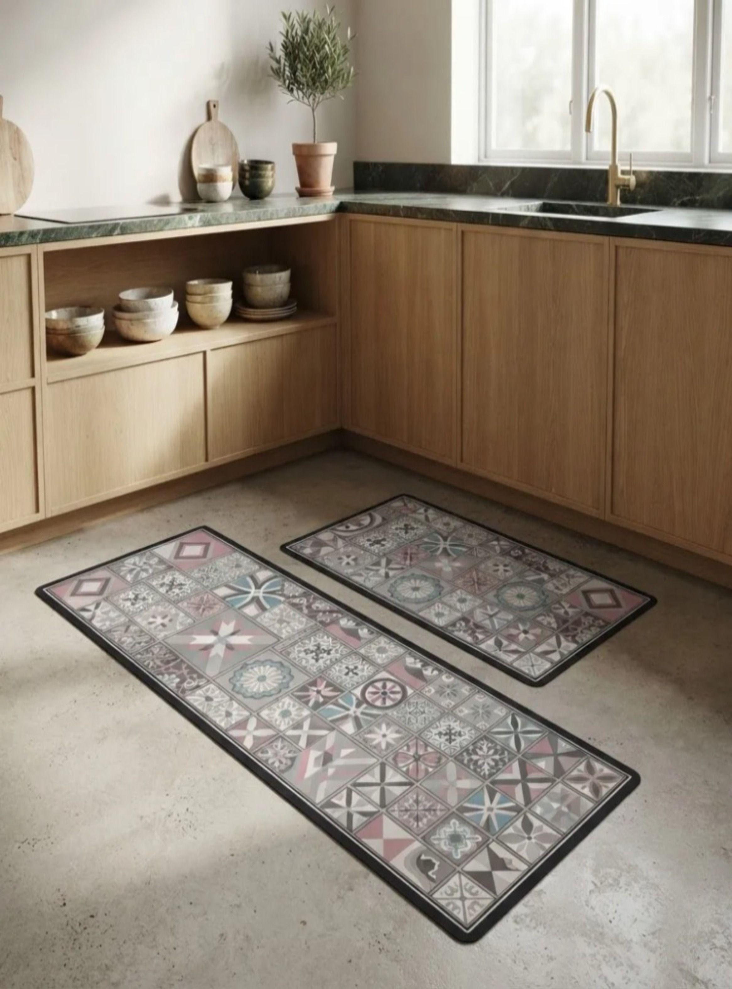 Set De 2 Alfombras Vin licas Antideslizantes Para Cocina M03-3