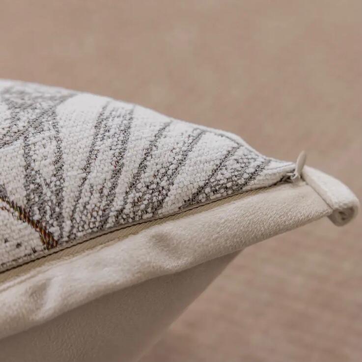 Cojín chenille retro beige - diseño C-2