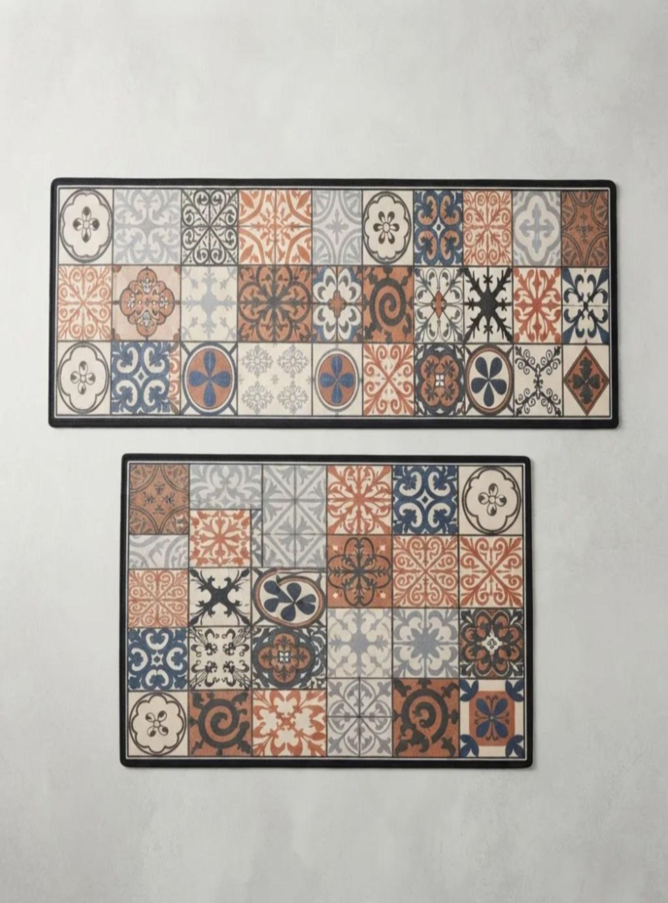 Set De 2 Alfombras Vin licas Antideslizantes Para Cocina M04-1