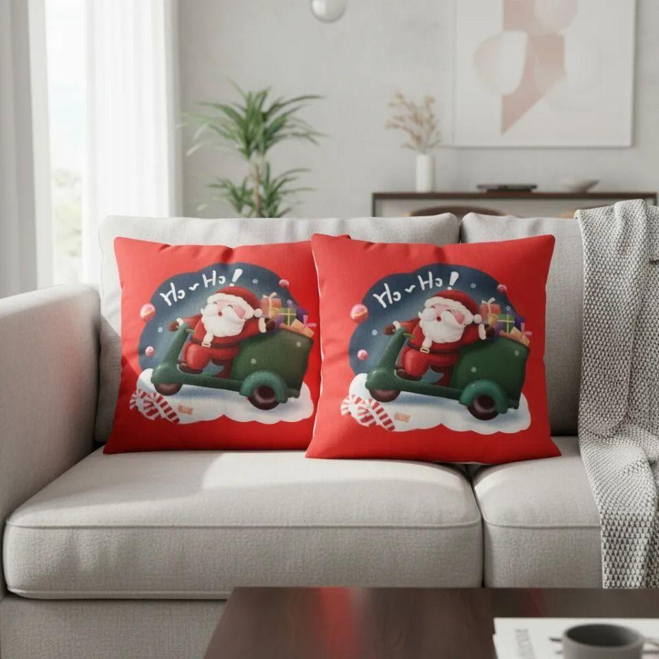 Set De 2 Cojines 45x45cm Navidad - Ho Ho rojo-2