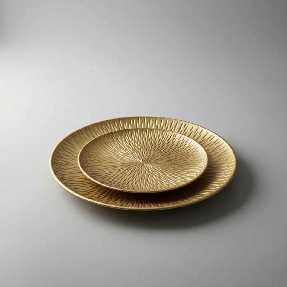 Set de 2 platos decorativos - Diseño espiga-3