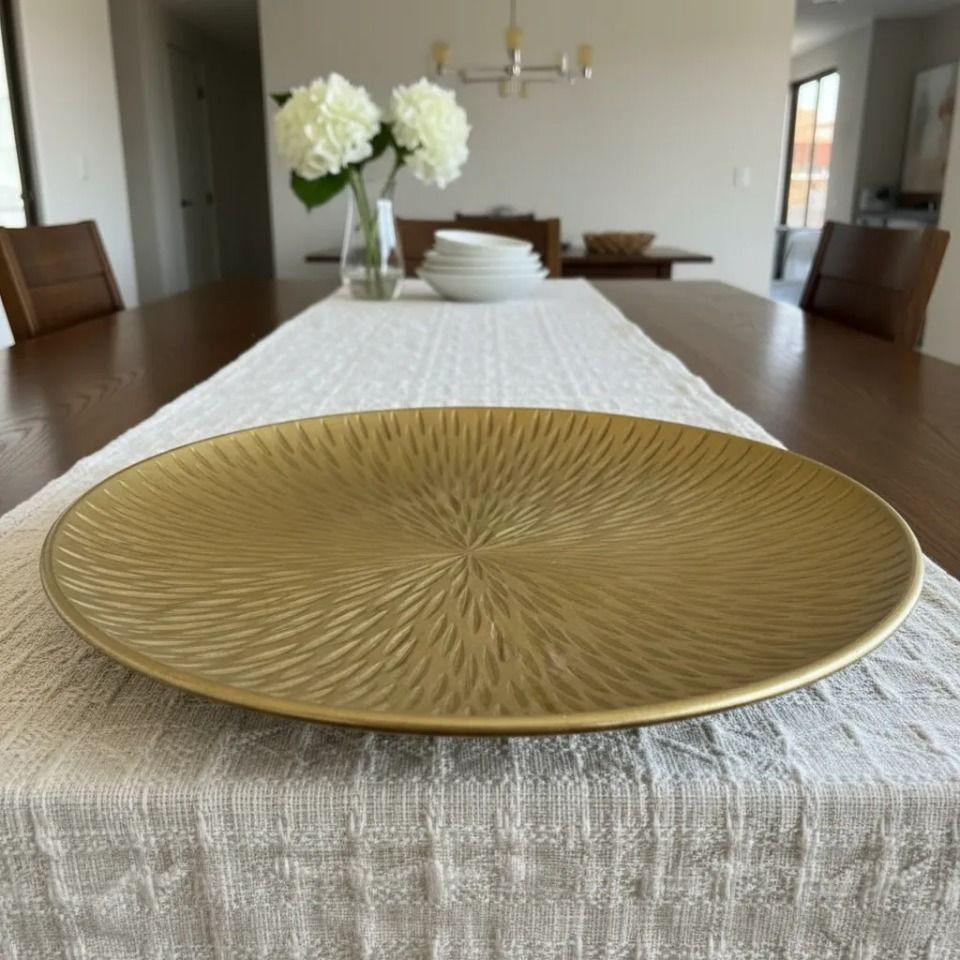 Set de 2 platos decorativos - Diseño espiga-4