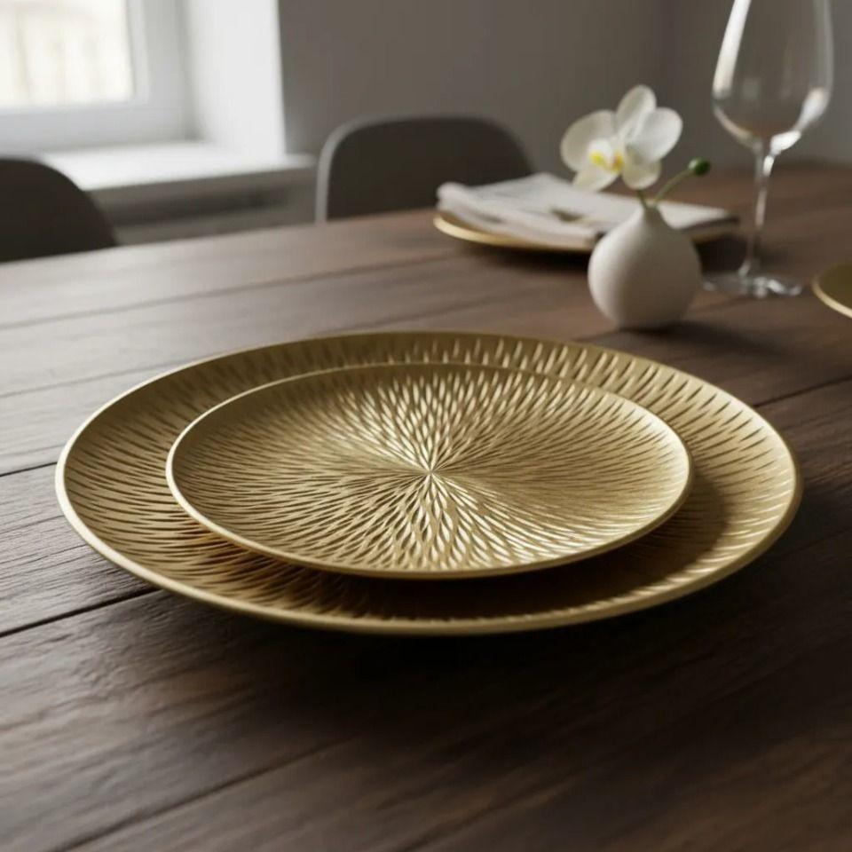 Set de 2 platos decorativos - Diseño espiga-5