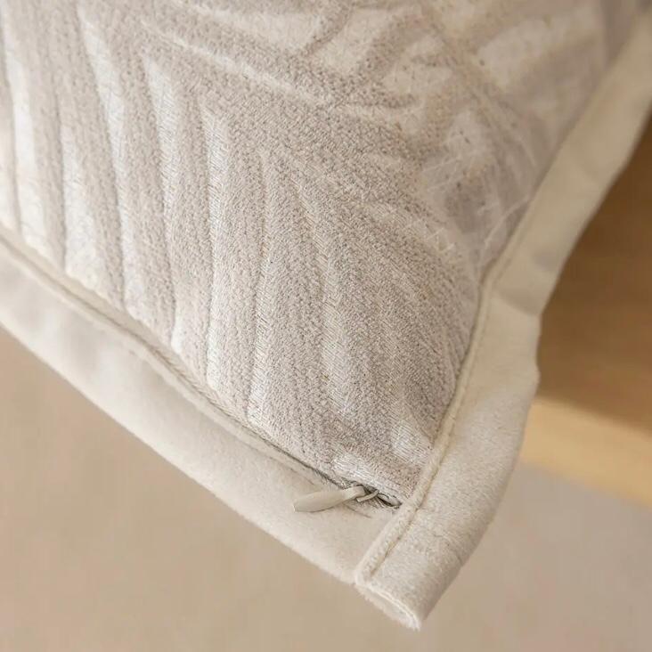Cojín chenille retro beige - diseño D-2