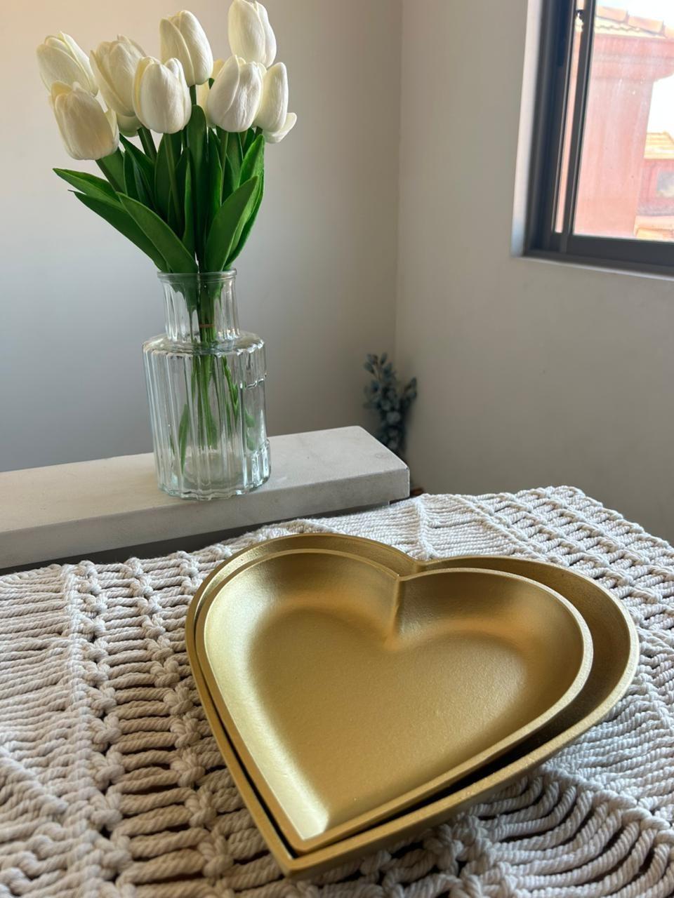 Set de 2 platos decorativos - Diseño corazón-3