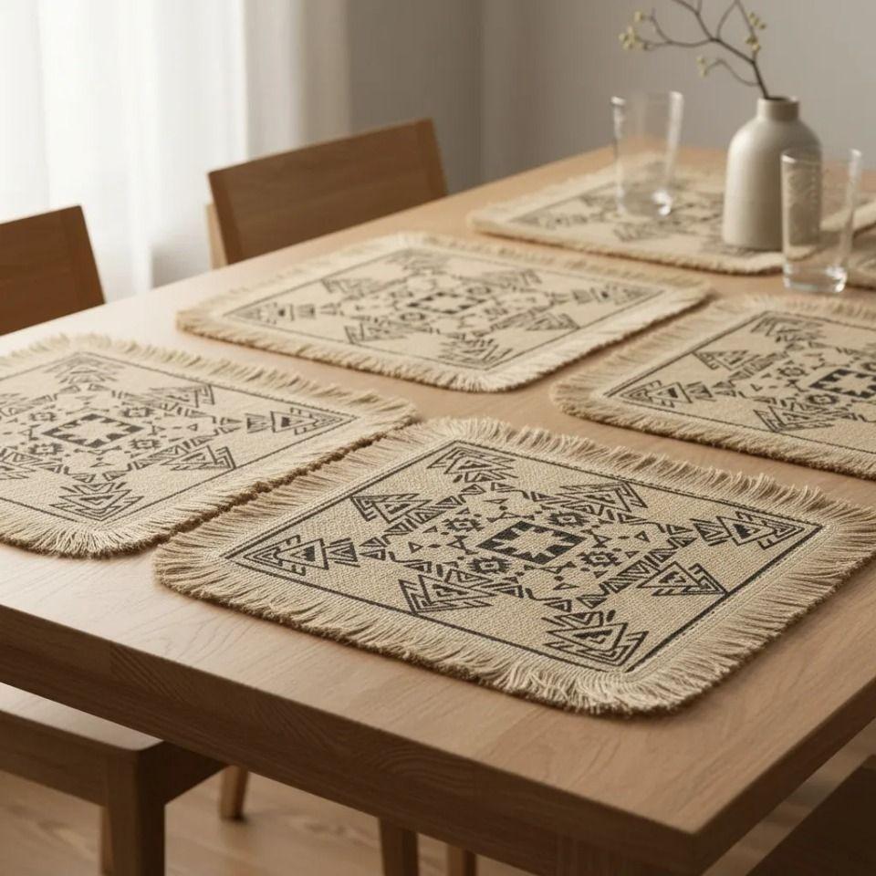 Set De 6 Individuales yute - Geométrico-2