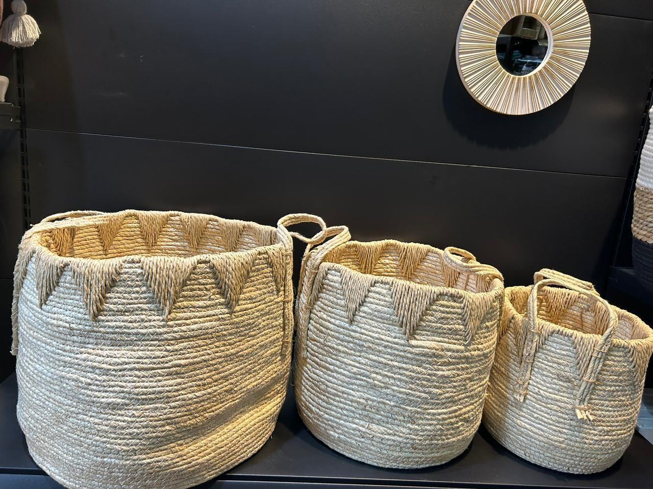 canasto decorativo TAMAÑO L Beige-1