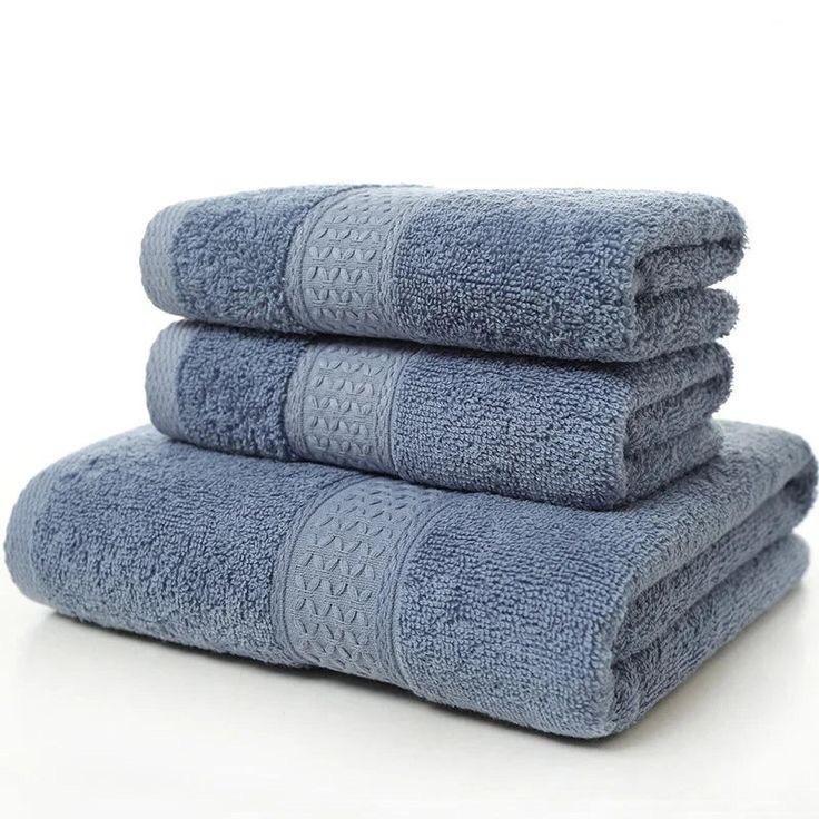 Set de 3 toallas 100% algodón - azul-0