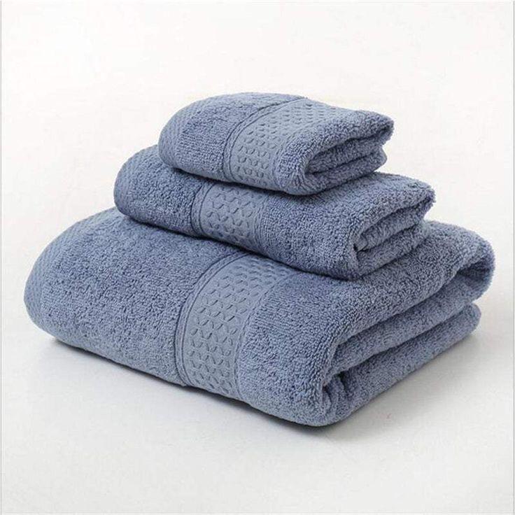 Set de 3 toallas 100% algodón - azul-1