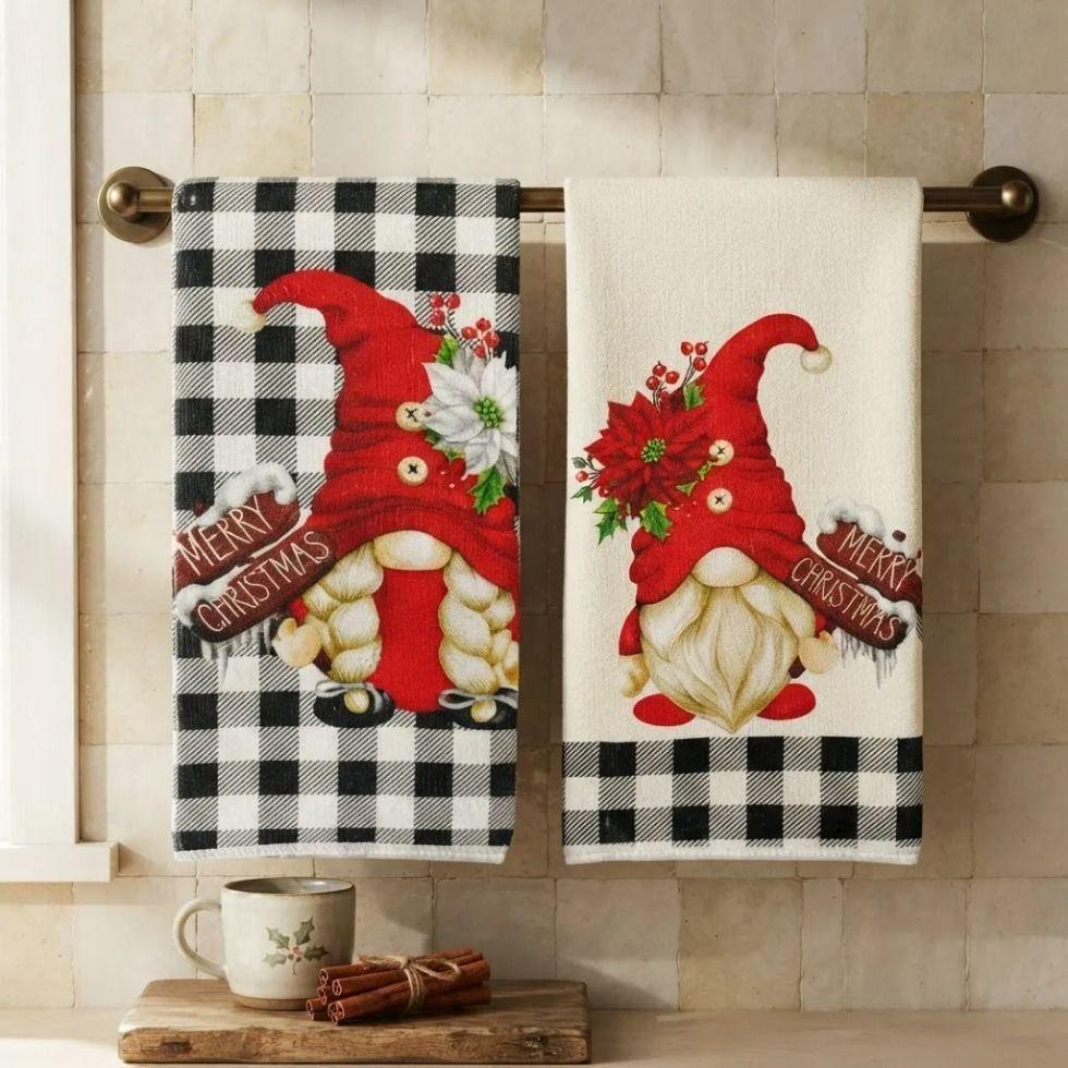 Set 2 Paños De Cocina Navidad 45 70 Cm Duendes-0