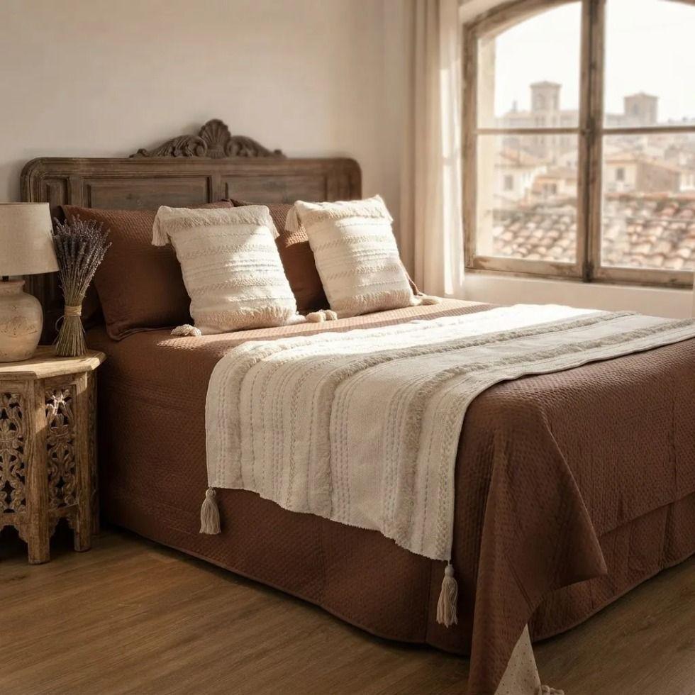 Set Piecera Boho Lineas Marfil 2 Fundas De Cojin 45cmx45cm-0