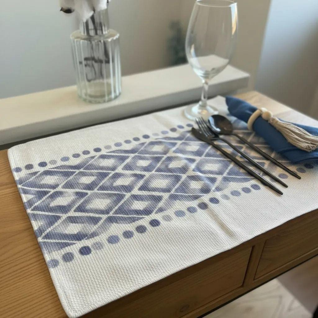 Set De 6 Individuales tejidos - Diseño diamante-2