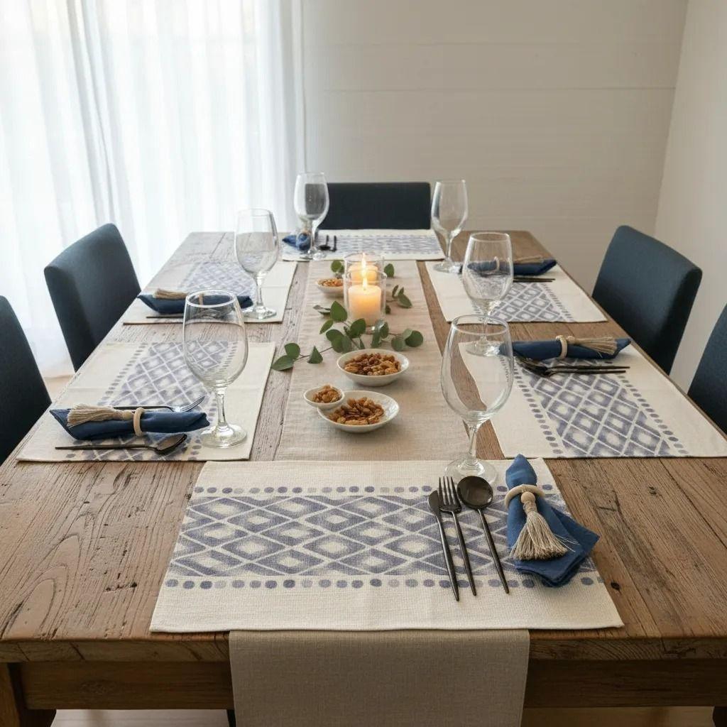 Set De 6 Individuales tejidos - Diseño diamante-3