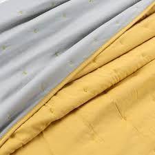 Cubrecama de algodón bordado SUPER KING - Mostaza-2