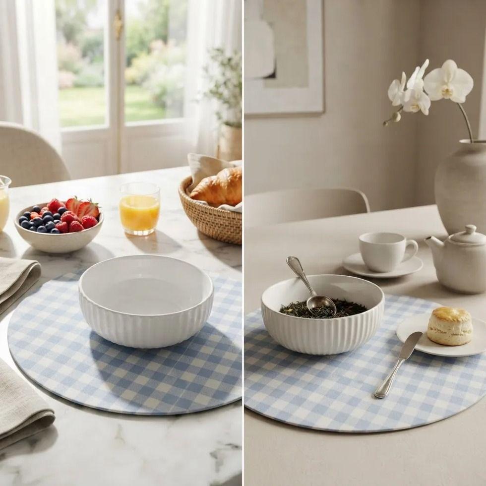 Set De 6 Individuales Redondos Repelentes Base Mdf Vichy-2