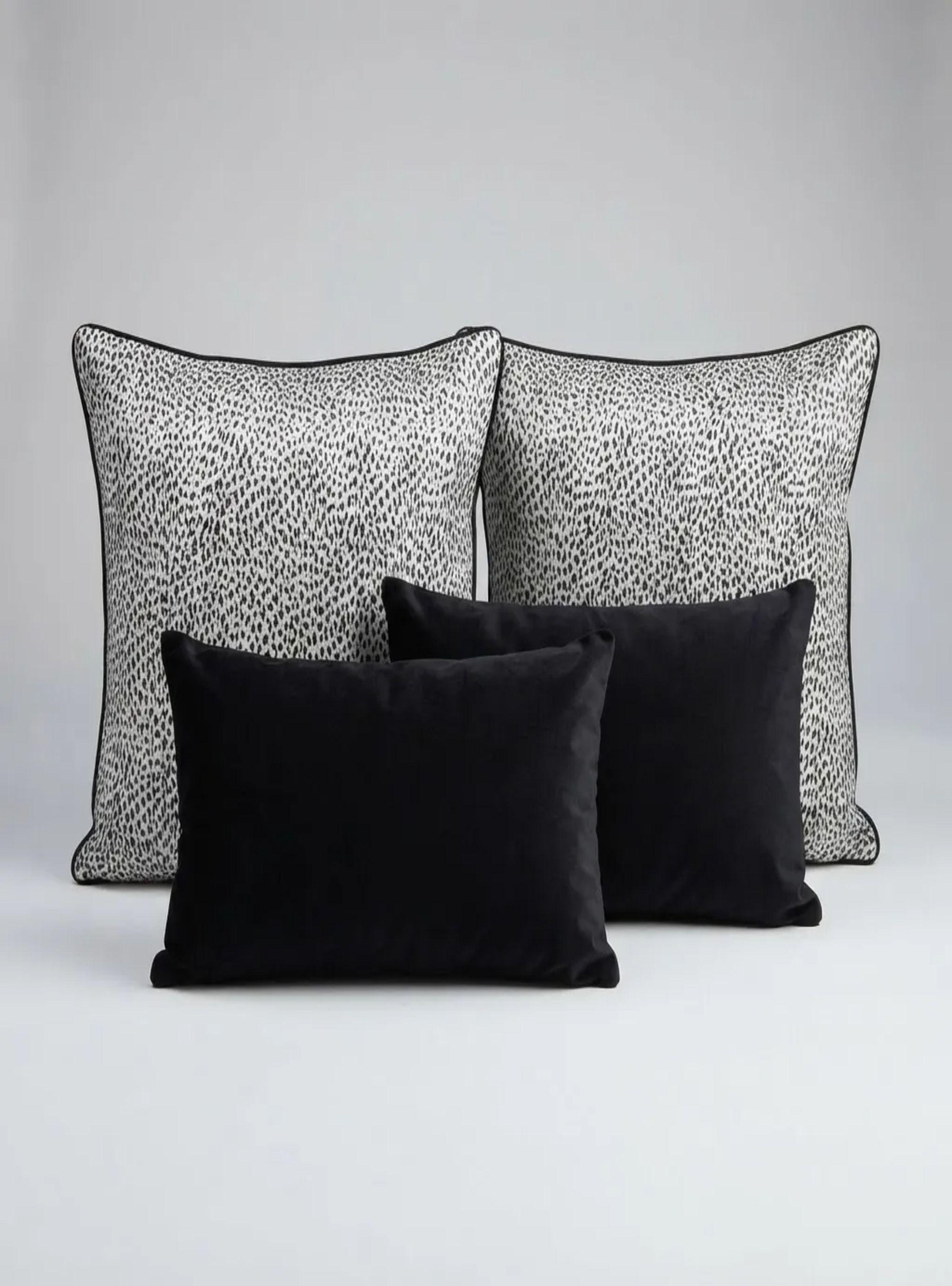 Set De 4 Cojines nix Animal Print Y Terciopelo Negro-2