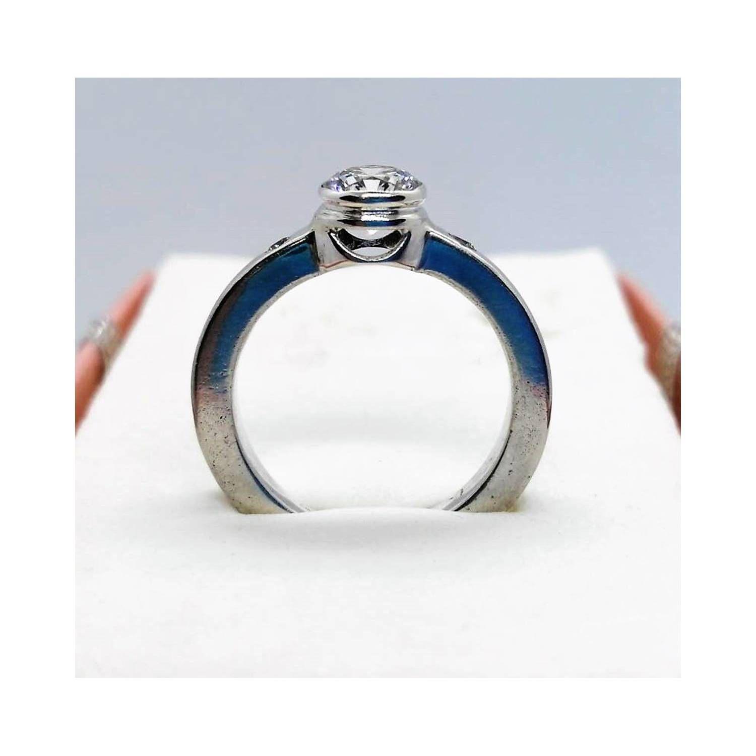 Anillo Plata 950 cristal central y lateral-1