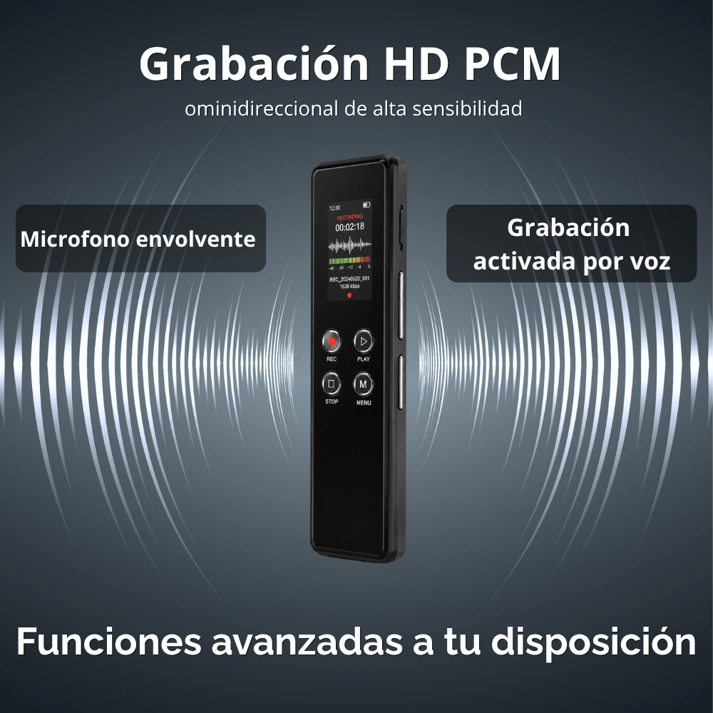 Grabador De Voz Digital Profesional 64 Gb Metalico Usb C-6