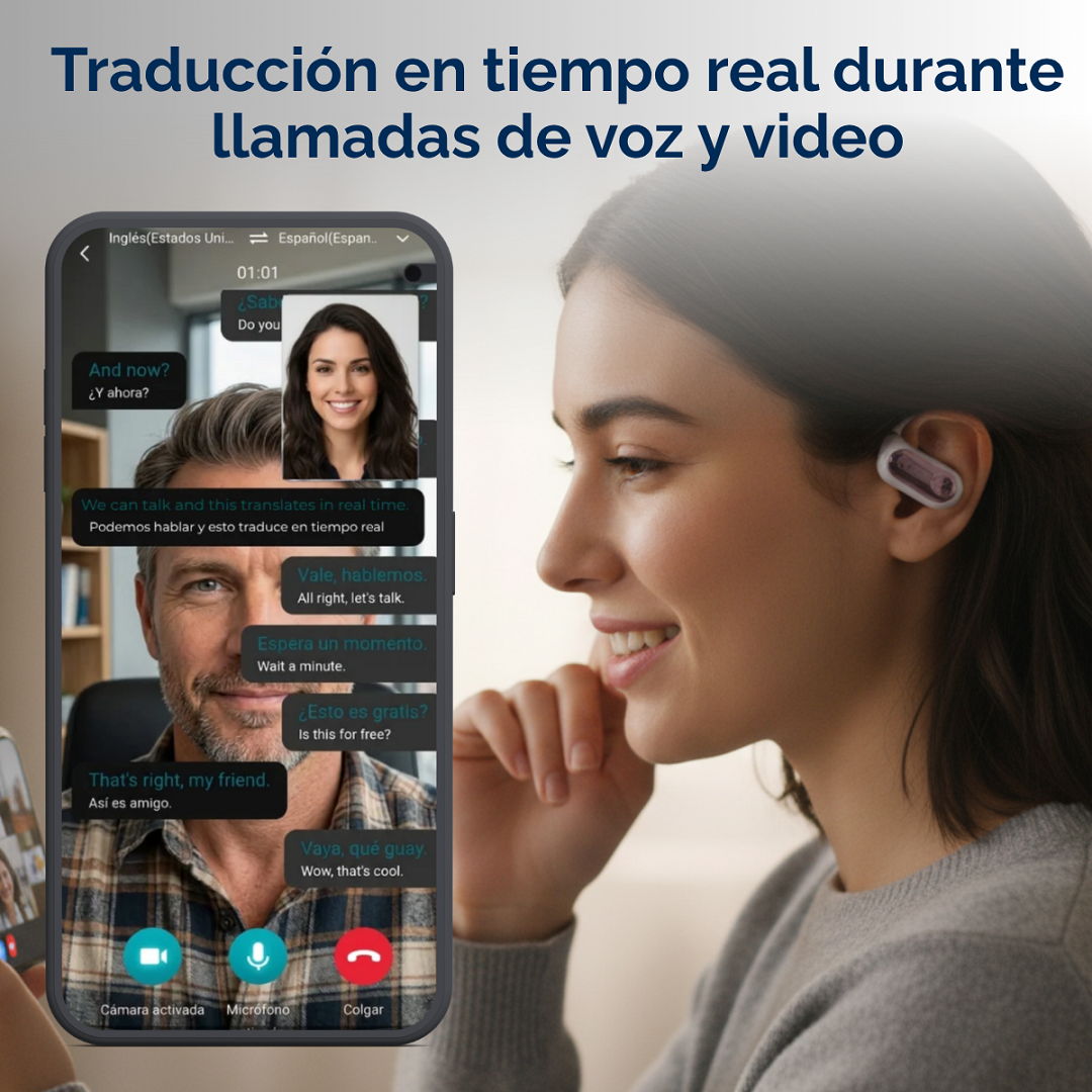 Audifonos Bluetooth Traductor Ia Deportivo Ultraligeros Hifi negros-5
