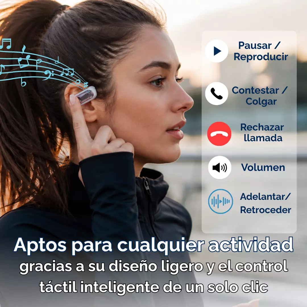 Audifonos Bluetooth Traductor Ia Deportivo Ultraligeros Hifi negros-7