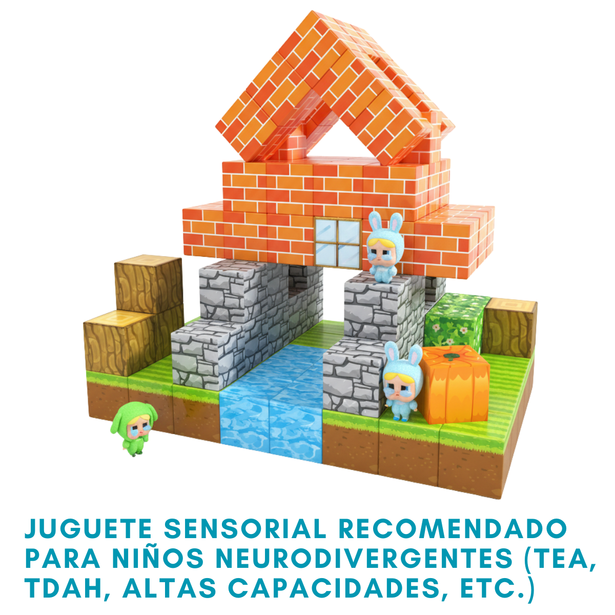 Bloques Magnéticos Construcción 102 Piezas 2 Personajes-3