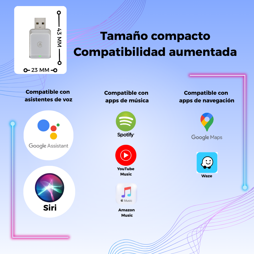 Adaptador Inalambrico Carplay Android Auto Bluetooth 2 En 1-5