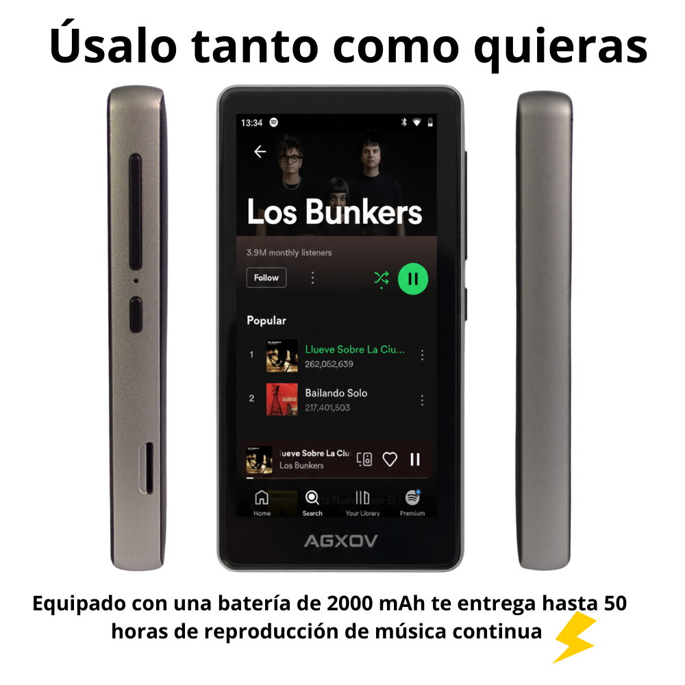 Reproductor De Música Mp4 Mp3 Bluetooth Wifi Android Spotify-2