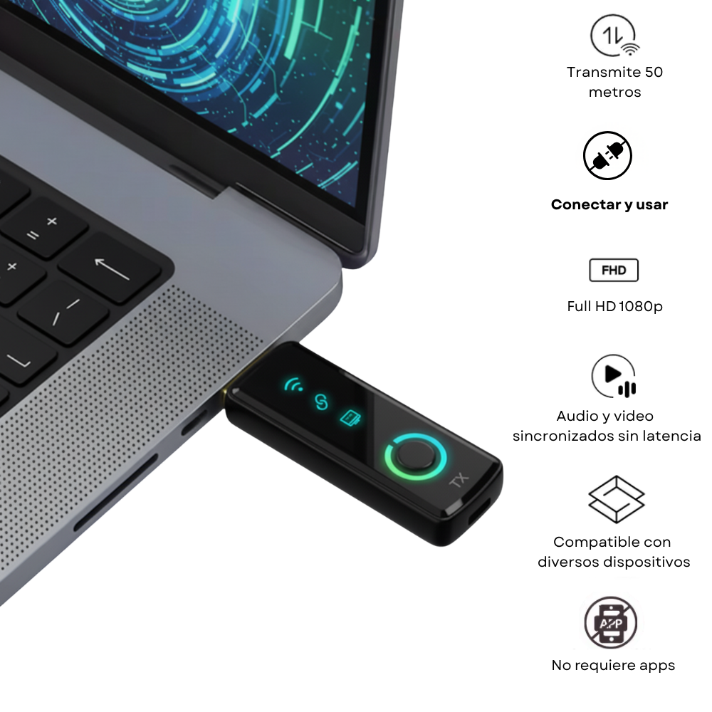 Hdmi Inalambrico Transmisor largo alcance Full Hd 60hz Wireless-2
