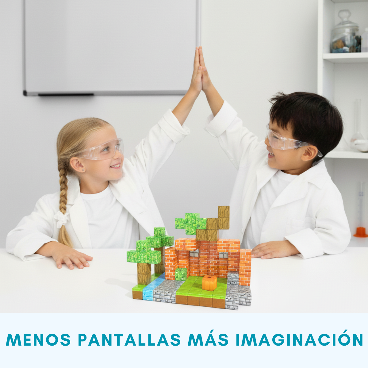 Cubos Magneticos Construcción 102 Piezas 2 Personajes-3