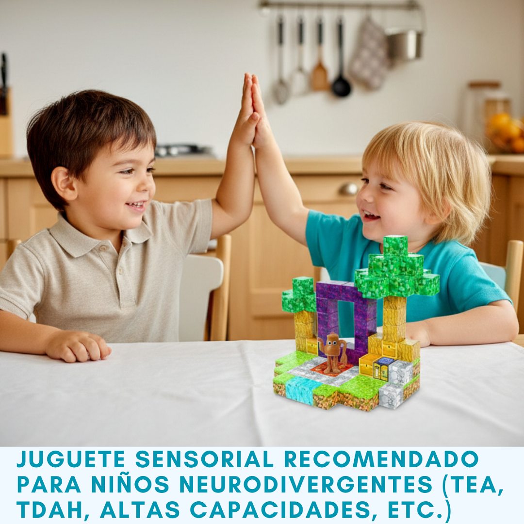 Cubos Magneticos Construcción 102 Piezas 2 Personajes-4