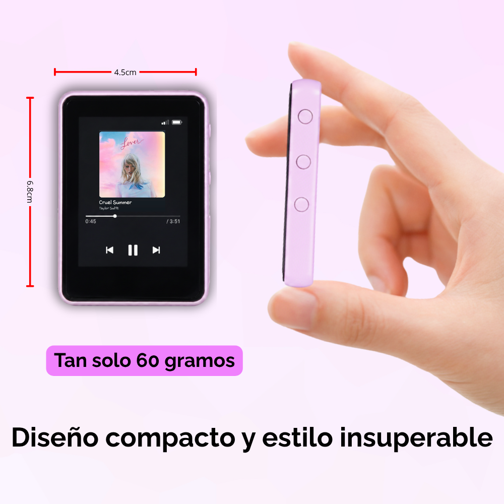 Reproductor De M sica Mp3 Bluetooth 32gb Pantalla Touch Fm rosado-2