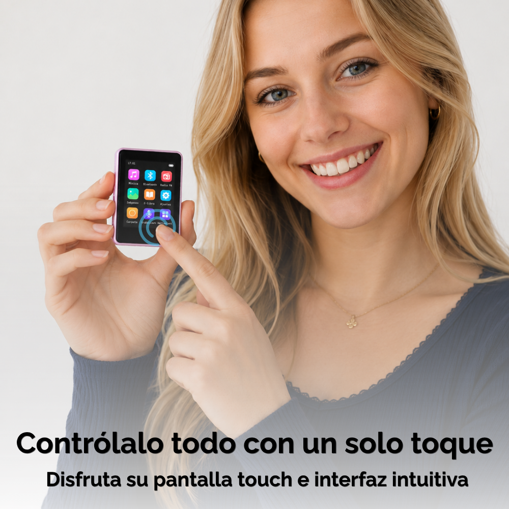 Reproductor De M sica Mp3 Bluetooth 32gb Pantalla Touch Fm rosado-3