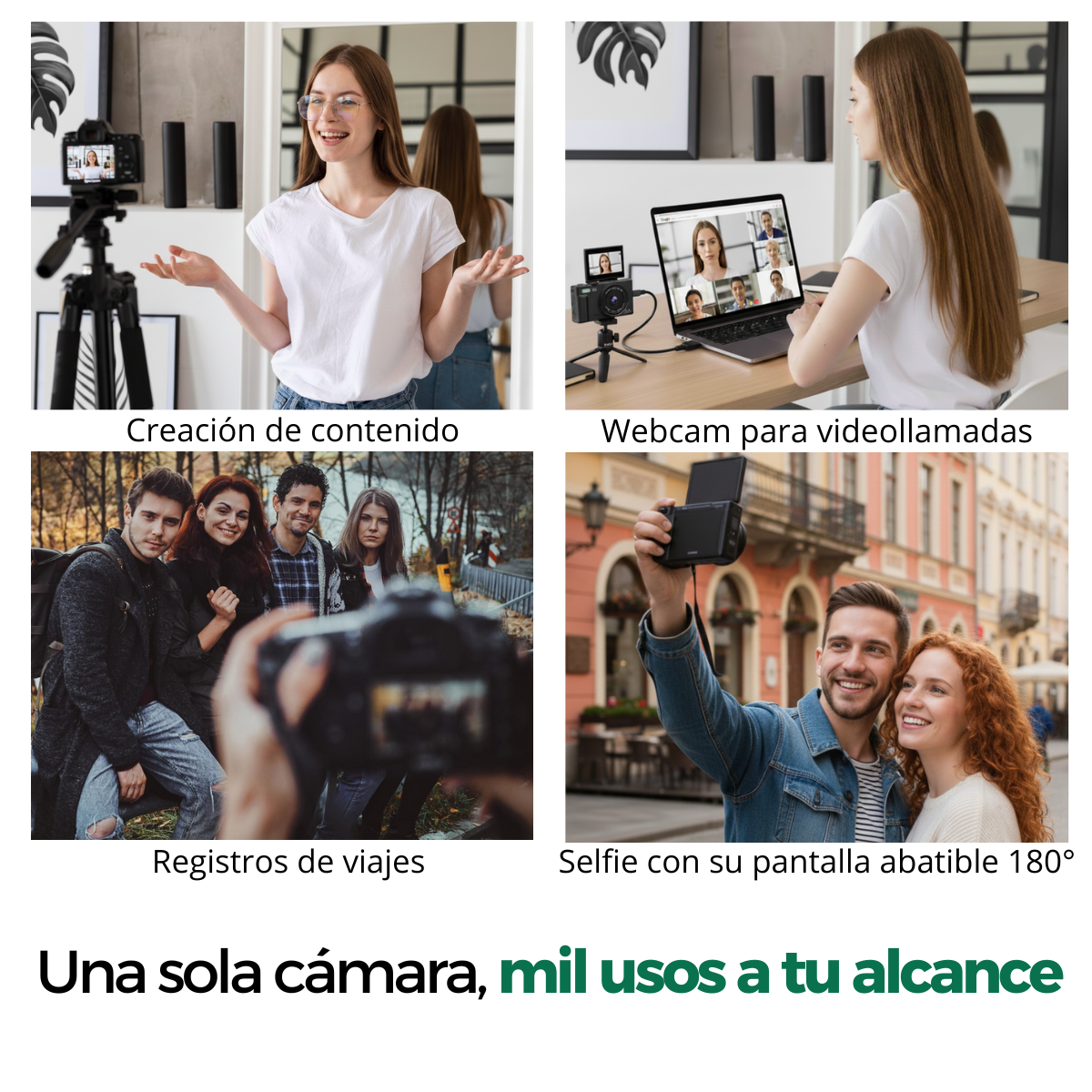 Cámara digital 5K 75MP pantalla abatible con wifi 64 GB + accesorios-5