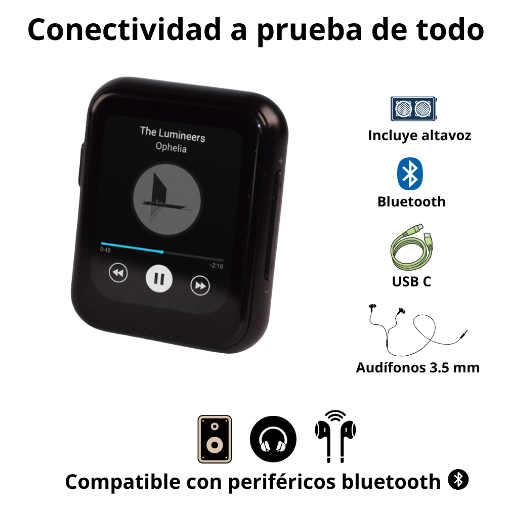 Reproductor De Musica Mp3 Bluetooth 32gb Pantalla Touch Fm con camara retro-2