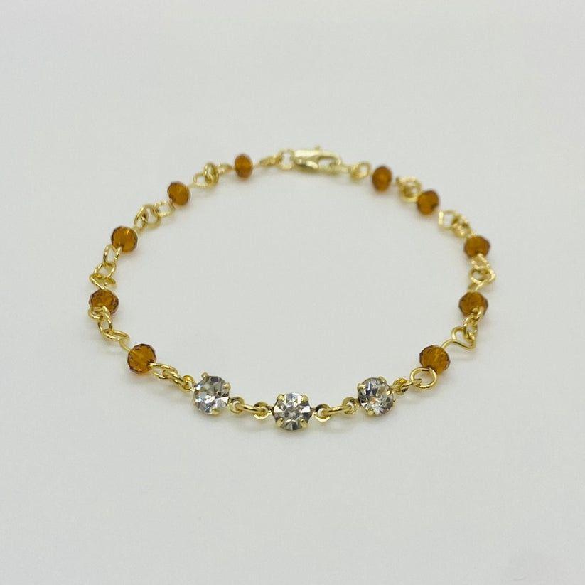 PULSERA MARRONE BAÑO EN ORO-2