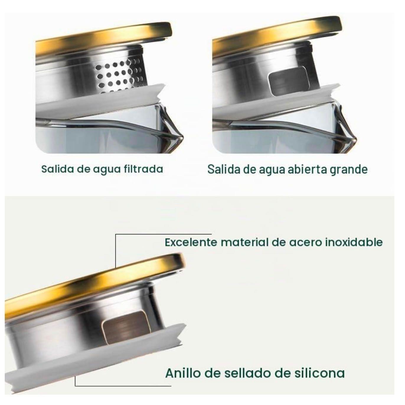 Juego de Jarra con 6 Tazas de Vidrio Estilo Diamante Ámbar 7 Piezas-3