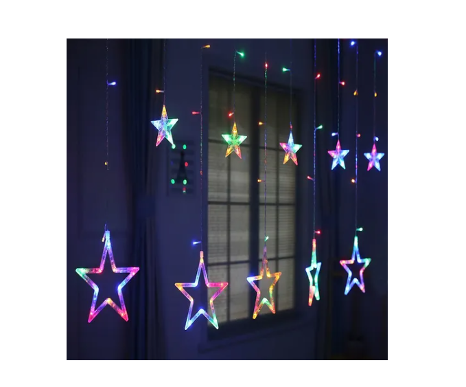 Cortina De Estrellas Led Guirnalda De Luces Multicolor-3
