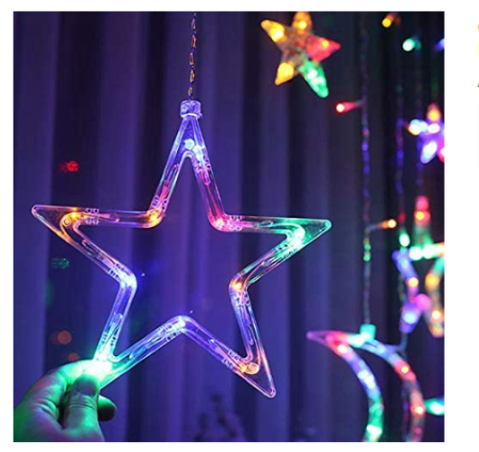 Cortina De Estrellas Led Guirnalda De Luces Multicolor-6