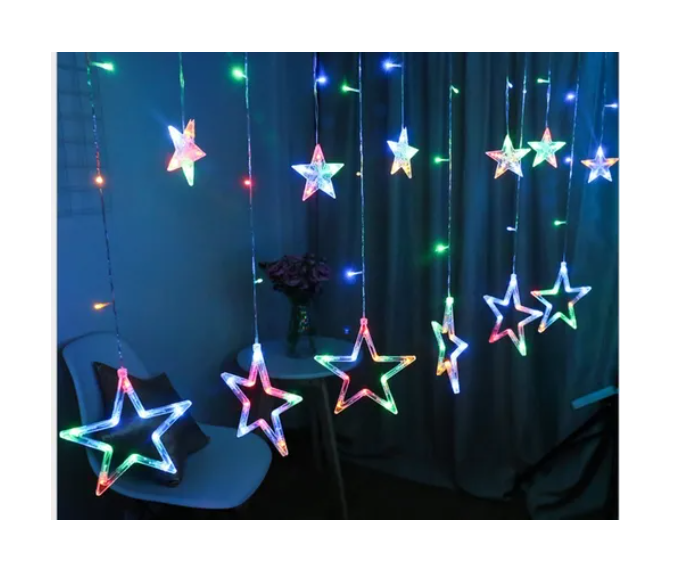 Cortina De Estrellas Led Guirnalda De Luces Multicolor-7