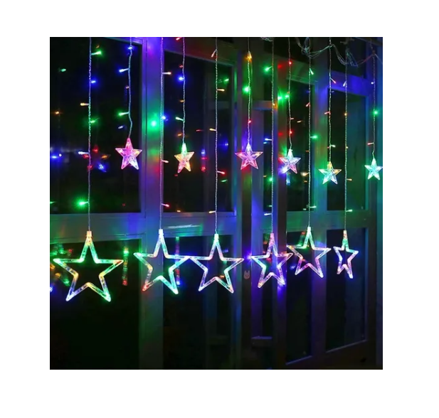 Cortina De Estrellas Led Guirnalda De Luces Multicolor-2
