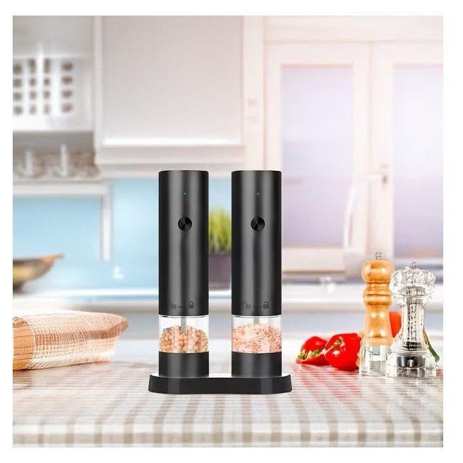 Set De 2 Molinillos Sal Y Pimienta Con Base-1