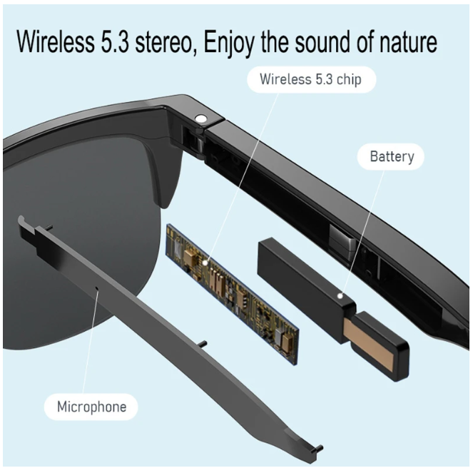 Lentes De Audio Inalámbricos Con Bluetooth Llamadas Música-6